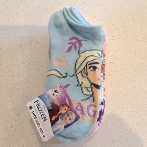Disney Frozen 2 Girls No Show Socks, 6 Pairs, Shoe Size: (M)10.5-4, New With Tag